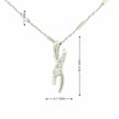 10kt White Gold Twisted Line Diamond Charm Necklace