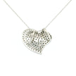 14k White Gold Heart and Flower Diamond Charm Necklace
