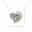 14k White Gold Heart and Flower Diamond Charm Necklace