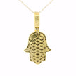 14k Yellow Gold Hamsa Hand Pendant