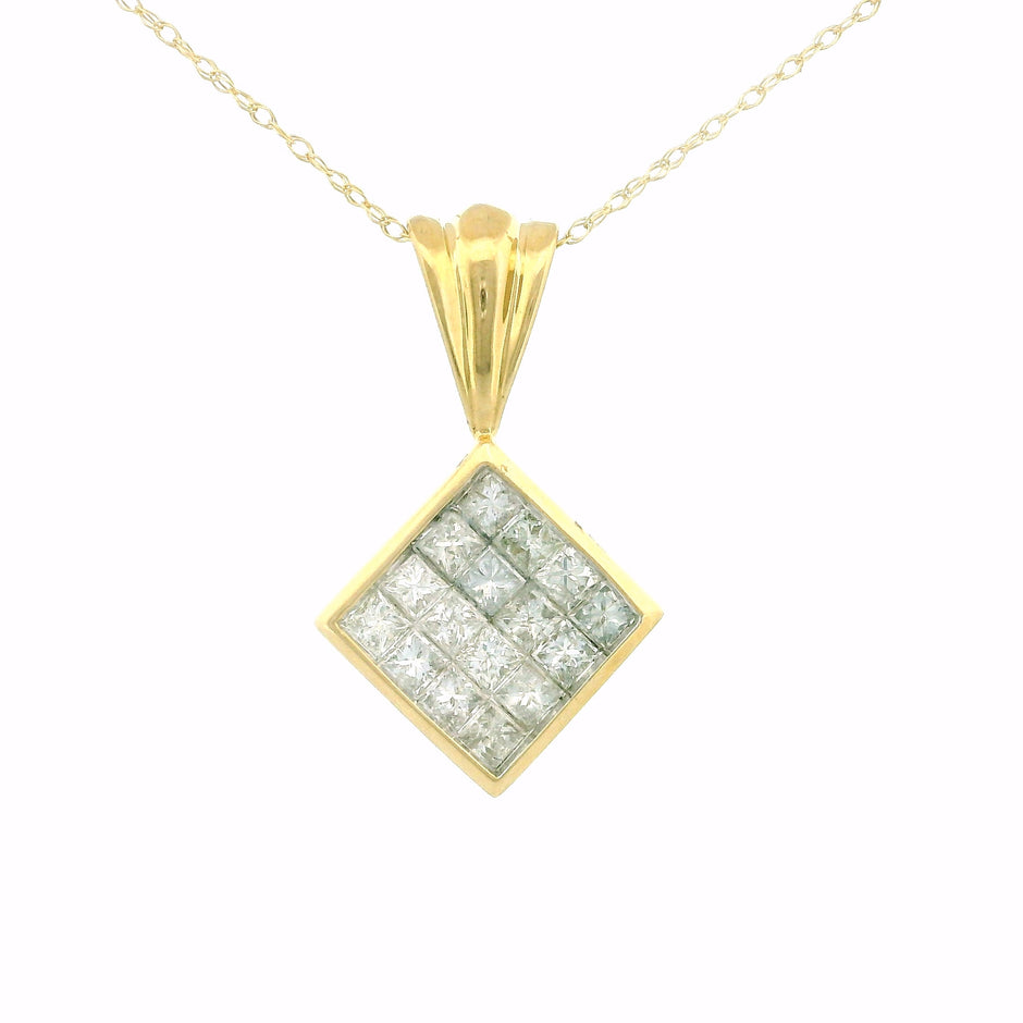 18k Yellow Gold Rhombus Pendant