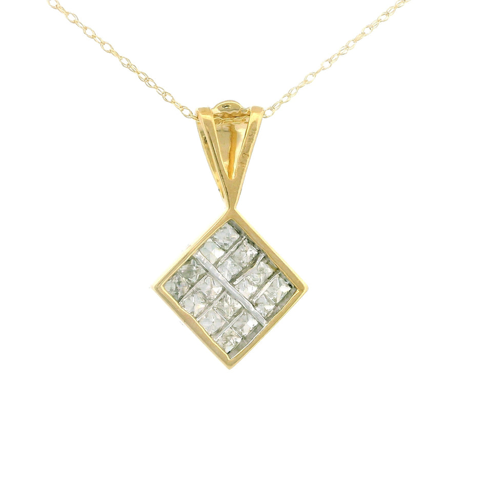 18k Yellow Gold Rhombus Pendant