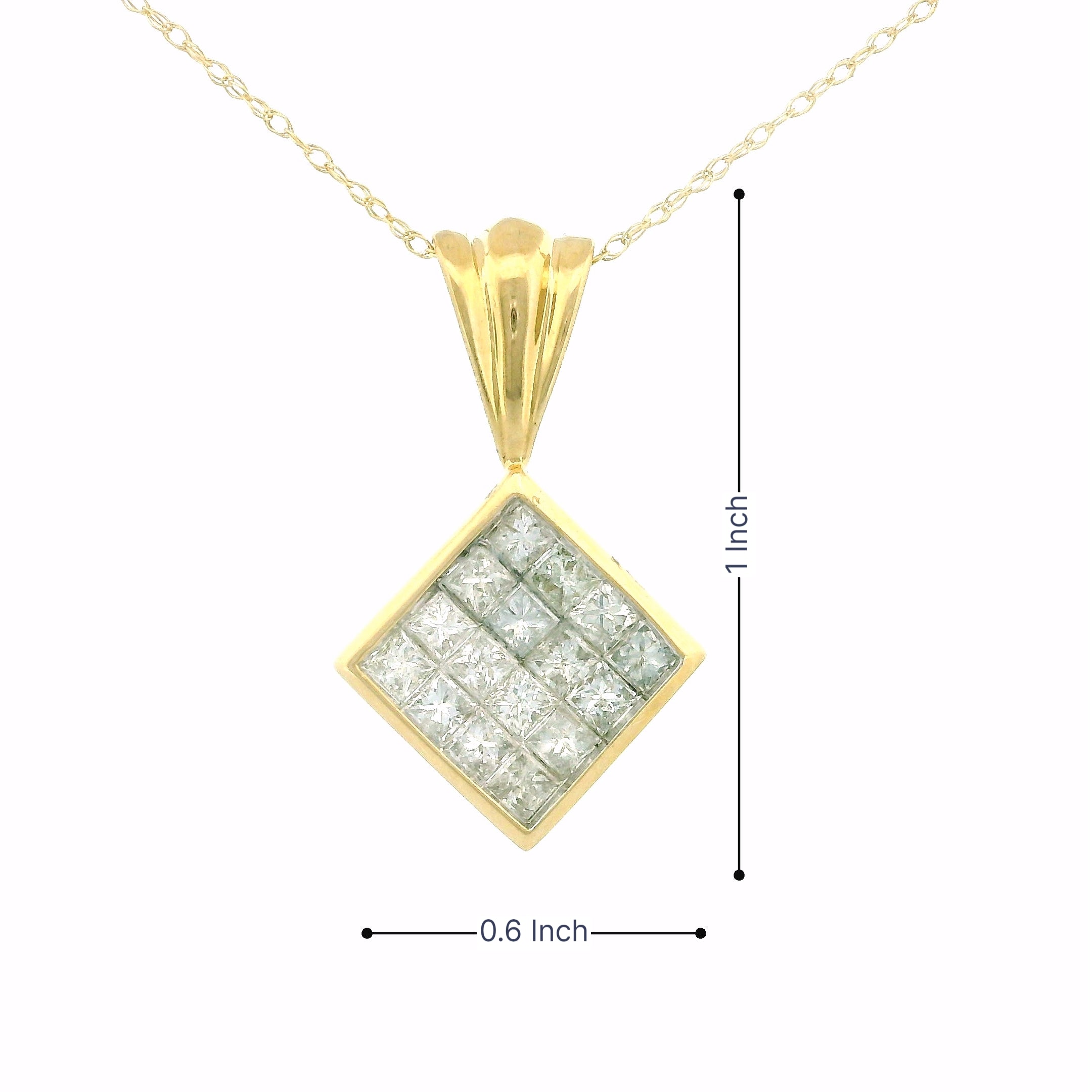 18k Yellow Gold Rhombus Pendant