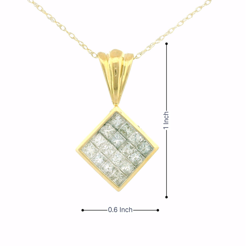 18k Yellow Gold Rhombus Pendant