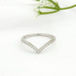 14k Yellow Gold with .14Ctw Round Natural White Diamond Pavé Diamond Chevron Ring