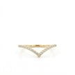 14k Yellow Gold with .14Ctw Round Natural White Diamond Pavé Diamond Chevron Ring