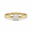 10K Yellow Gold Princess Cut Diamond Solitaire Ring