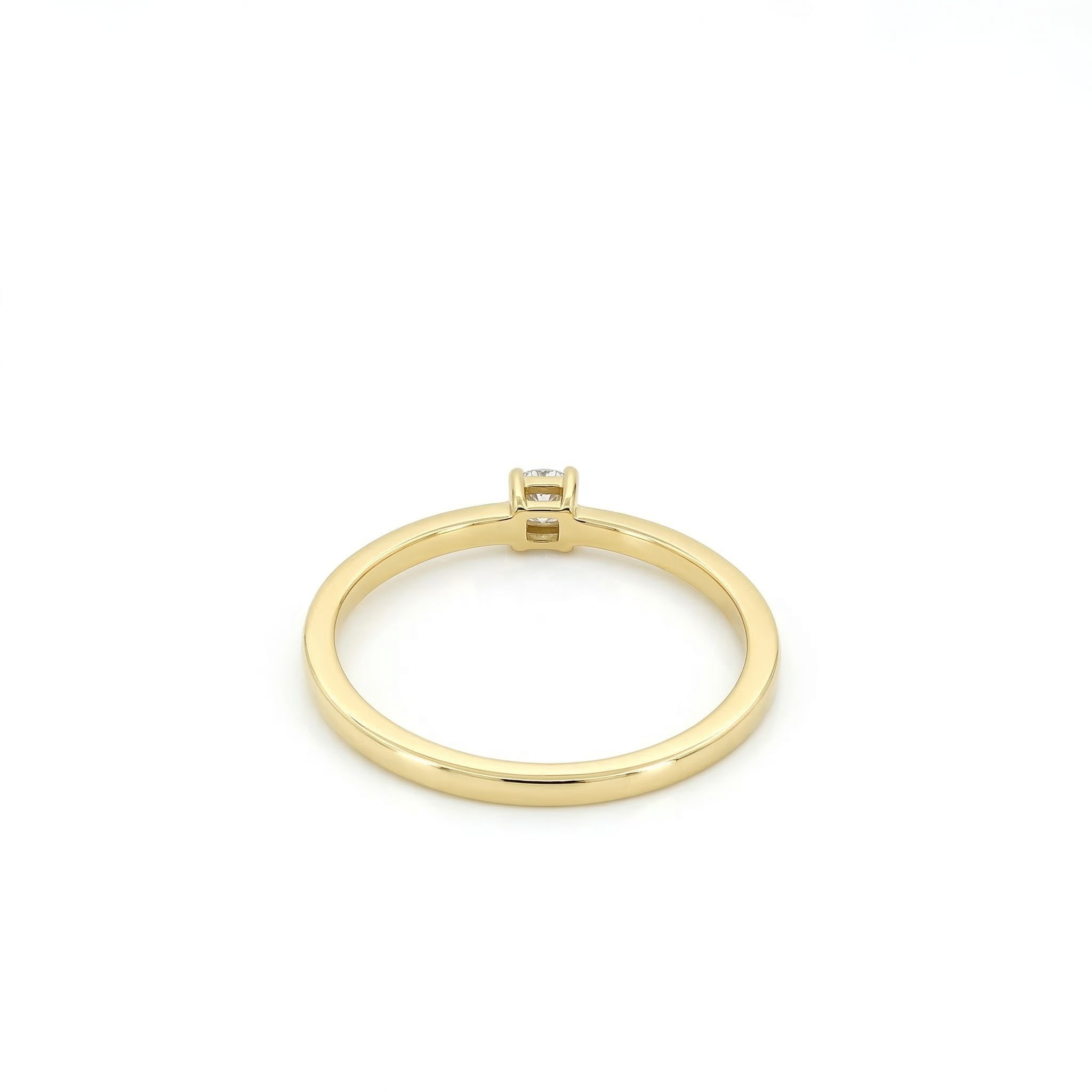 10K Yellow Gold Princess Cut Diamond Solitaire Ring