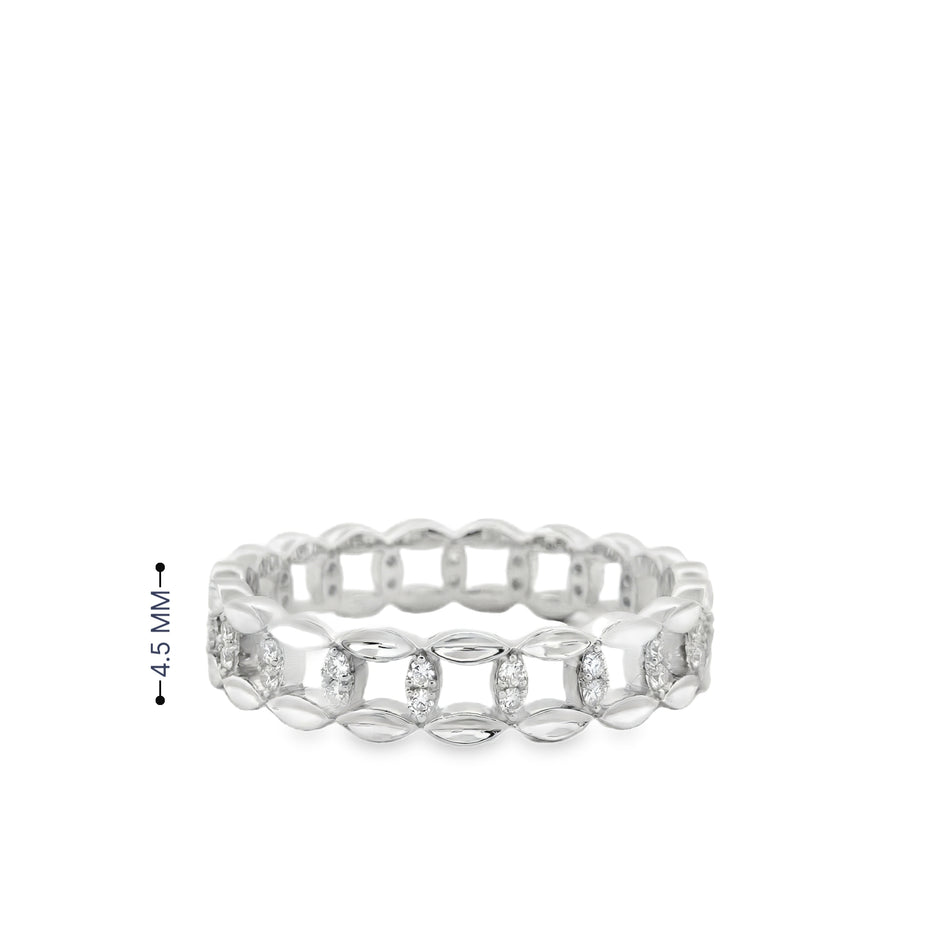 14k Gold Diamond Linked Band Ring