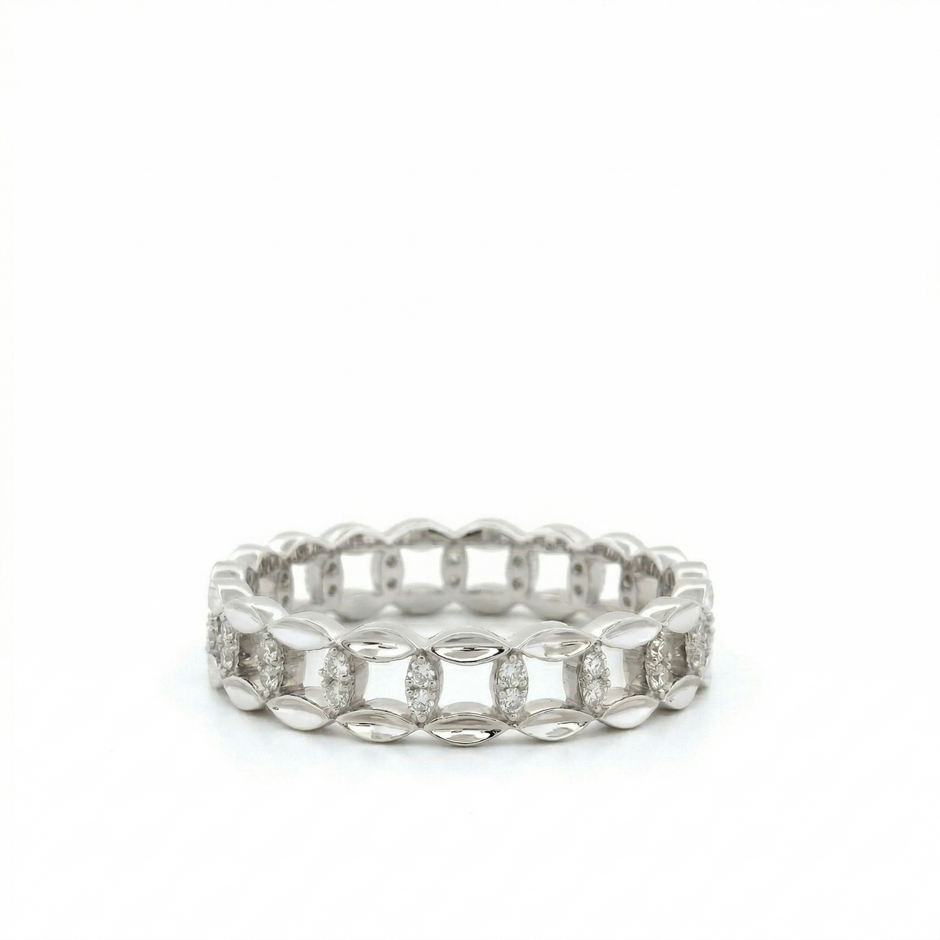 14k Gold Diamond Linked Band Ring