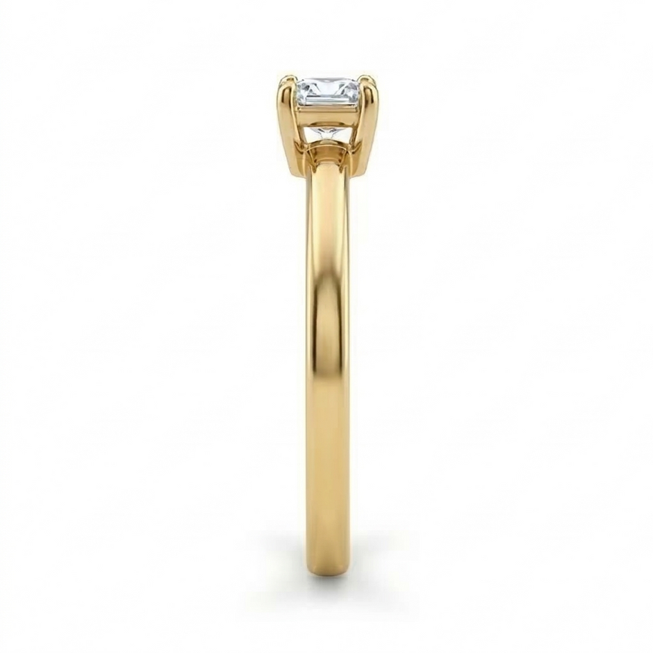 10K Yellow Gold Princess Cut Diamond Solitaire Ring