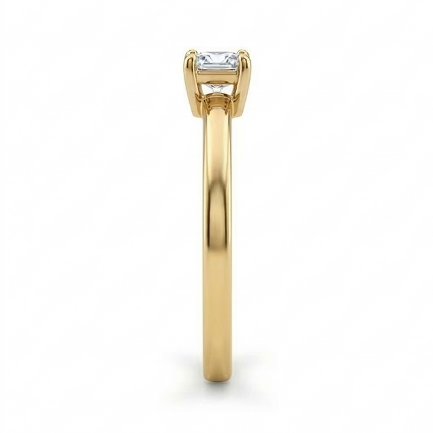 10K Yellow Gold Princess Cut Diamond Solitaire Ring