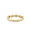 14K Yellow Gold with .17Ctw Round Natural White Diamond Milgrain Wave Band