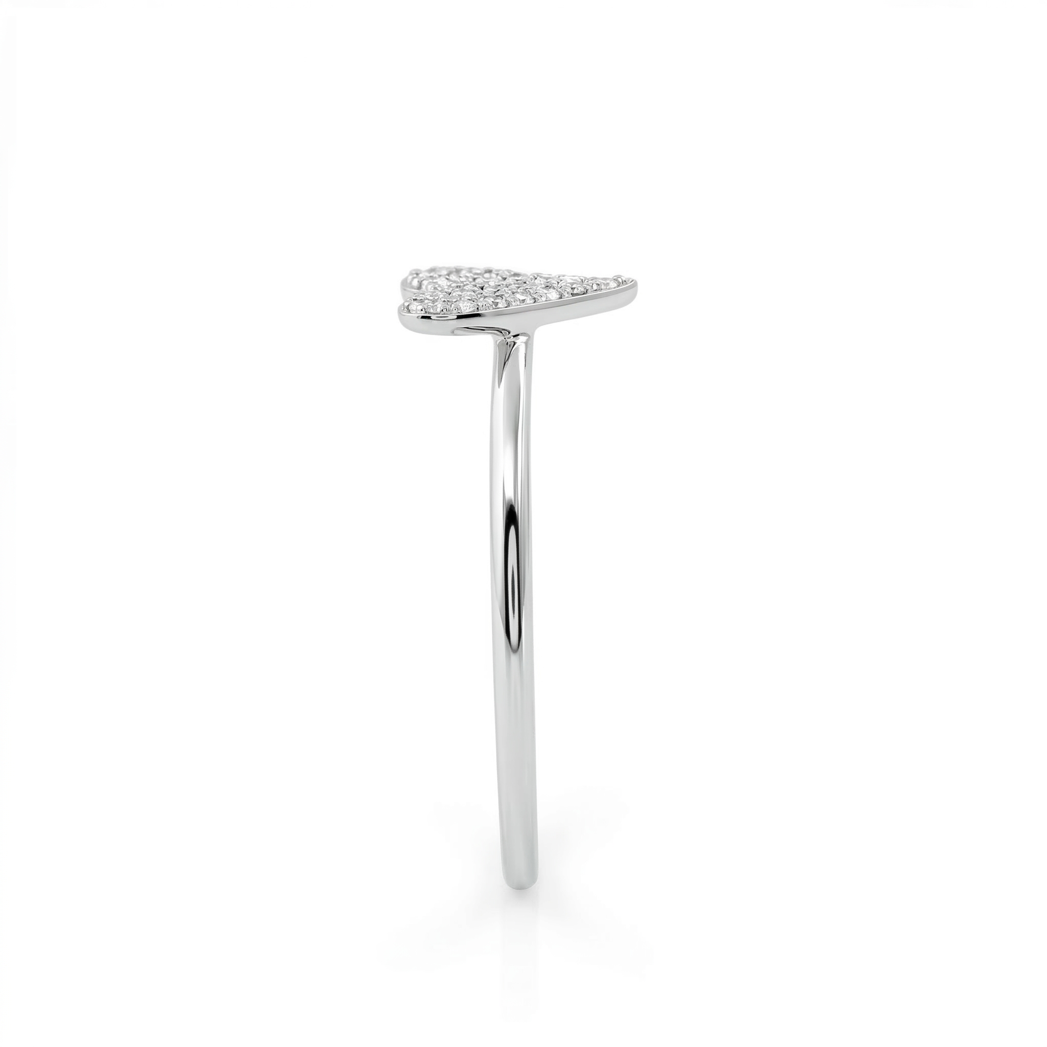 14k Gold Diamond Pave Heart Ring