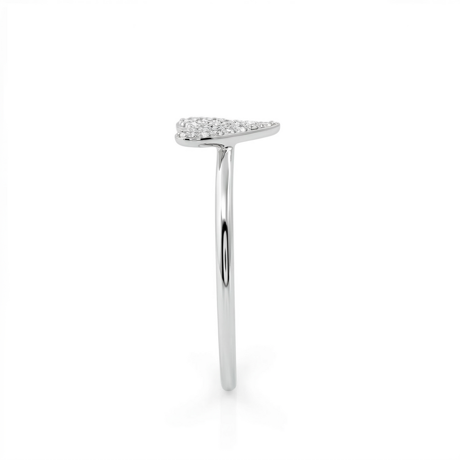 14k Gold Diamond Pave Heart Ring