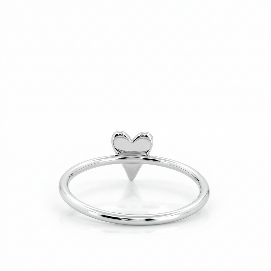 14k Gold Diamond Pave Heart Ring