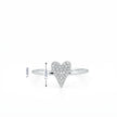 14k Gold Diamond Pave Heart Ring