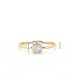 14k Gold with .08Ctw Round and Baguette Natural White Diamond Cluster Ring