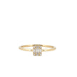 14k Gold with .08Ctw Round and Baguette Natural White Diamond Cluster Ring