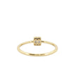 14k Gold with .08Ctw Round and Baguette Natural White Diamond Cluster Ring