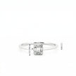 14k Gold with .08Ctw Round and Baguette Natural White Diamond Cluster Ring