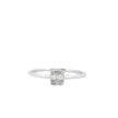 14k Gold with .08Ctw Round and Baguette Natural White Diamond Cluster Ring