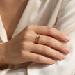 14k Gold with .06Ctw Natural White Diamond Pave Diamond Wrap Ring