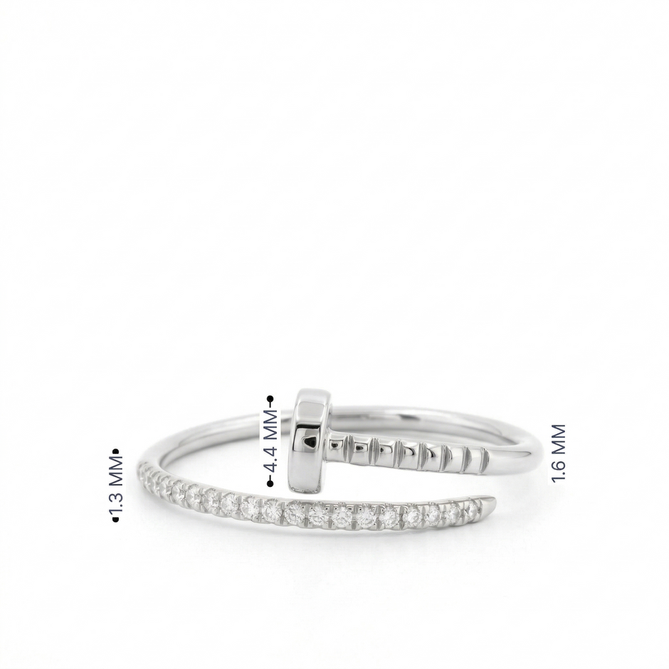 14k Gold with .06Ctw Natural White Diamond Pave Diamond Wrap Ring