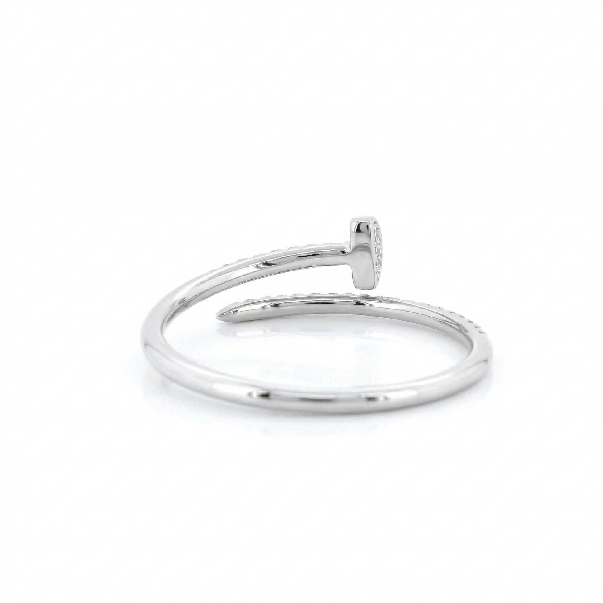 14k Gold with .06Ctw Natural White Diamond Pave Diamond Wrap Ring