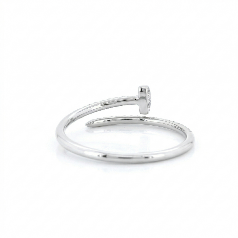 14k Gold with .06Ctw Natural White Diamond Pave Diamond Wrap Ring