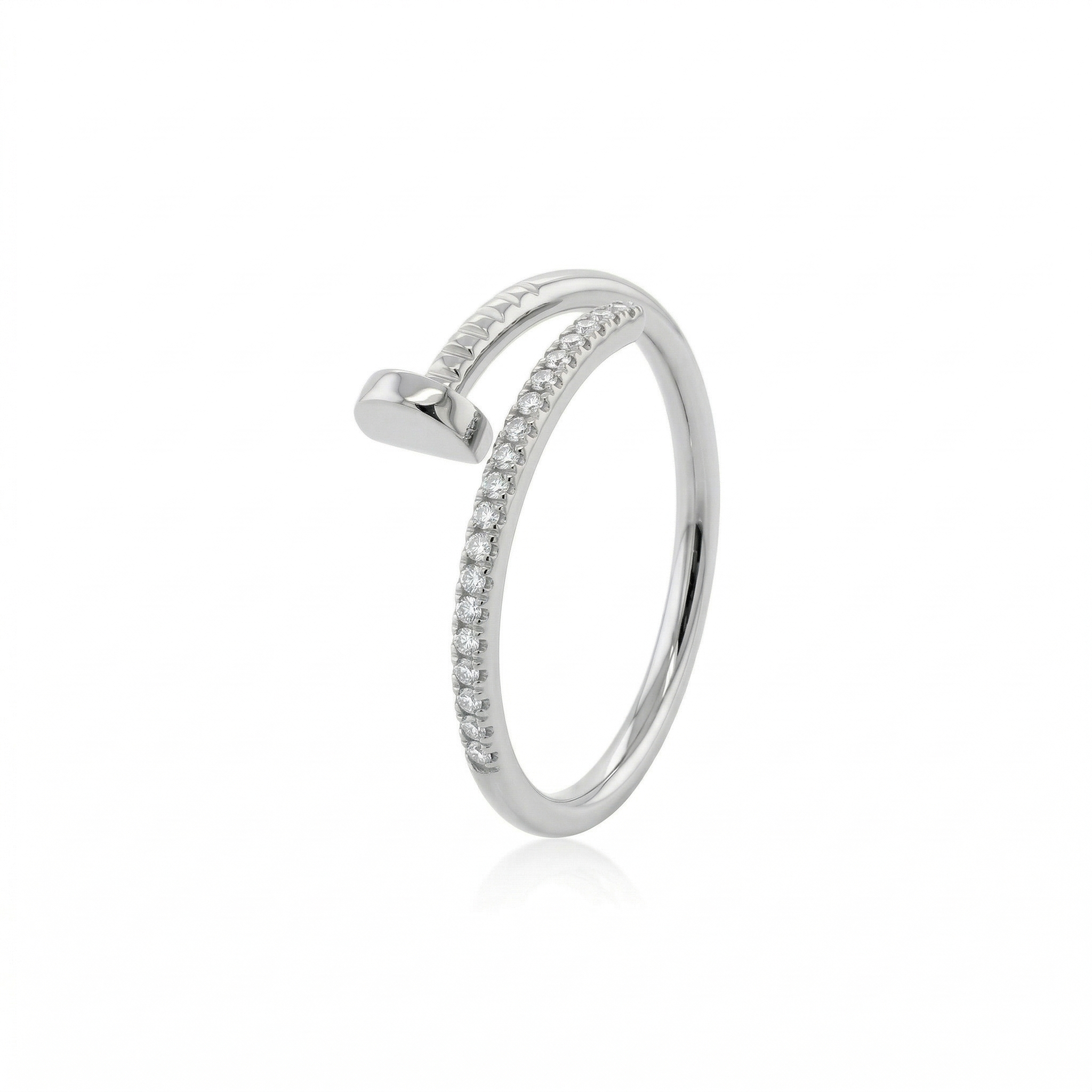 14k Gold with .06Ctw Natural White Diamond Pave Diamond Wrap Ring