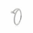 14k Gold with .06Ctw Natural White Diamond Pave Diamond Wrap Ring