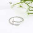 14k Gold with .06Ctw Natural White Diamond Pave Diamond Wrap Ring