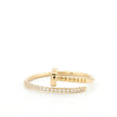 14k Gold with .06Ctw Natural White Diamond Pave Diamond Wrap Ring