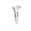 14K Yellow Gold Open Bypass Ring with Baguette & Round Diamond Star Cluster | 0.17 Ctw Natural White Diamond Twist Band