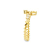 14K Yellow Gold Open Bypass Ring with Baguette & Round Diamond Star Cluster | 0.17 Ctw Natural White Diamond Twist Band