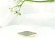 14k Gold Horizontal Rhombus Diamond Ring