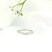 14K White Gold Curved Band Ring with 9 Diamonds