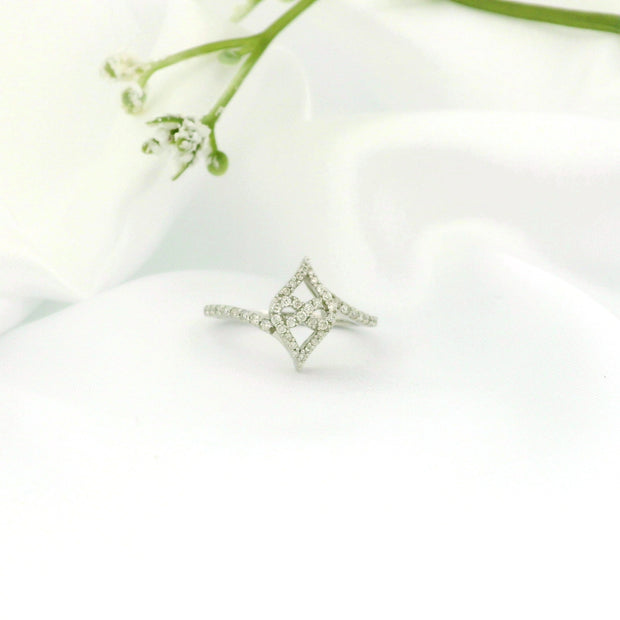 10k Gold Rhombus Halo Infinity Ring