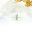 14k Gold Vertical Line Diamond Cluster Ring