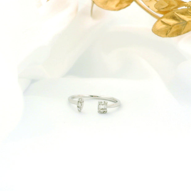 14k Gold Open Design Diamond Ring