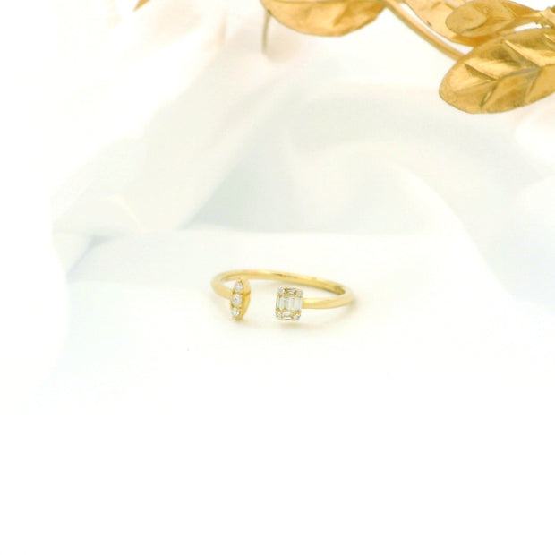 14k Gold Open Design Diamond Ring