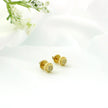 14k Yellow Gold Diamond Stud Earrings