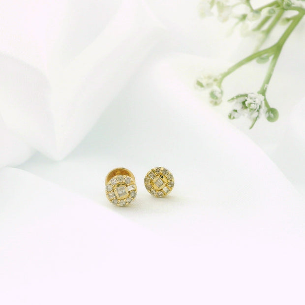 14k Diamond Cluster Earrings