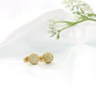 14k Yellow Gold Diamond Stud Earrings