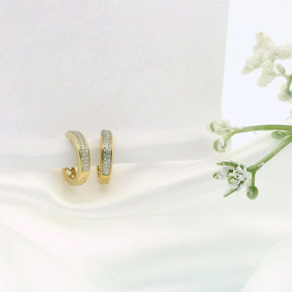 14k Yellow Gold Hinged Hoop Earrings