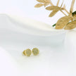 14k Gold Diamond Stud Earrings, Round Shape with Dotted Flower Edge