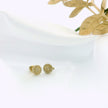 14k Yellow Gold Round Diamond Stud Earrings