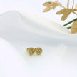 14k Yellow Gold Round Diamond Stud Earrings