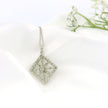 14k White Gold Sun-Inspired Rhombus Charm Necklace